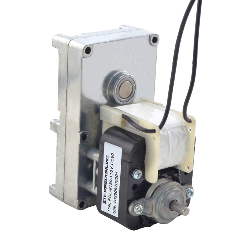 Geborstelde 110V AC motorreductor 100Kg.cm/5.5RPM met 590:1 Rechthoekige tandwielkast