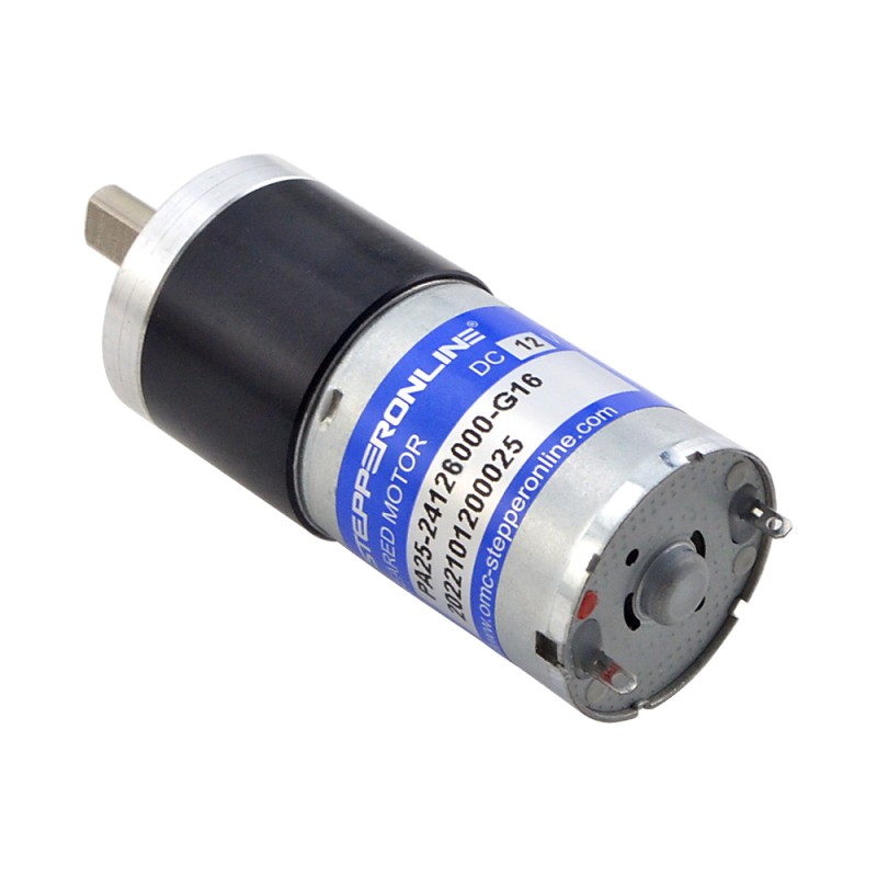 Geborstelde 12V DC motor 0,38Kg.cm/281RPM met 16:1 planetaire tandwielkast