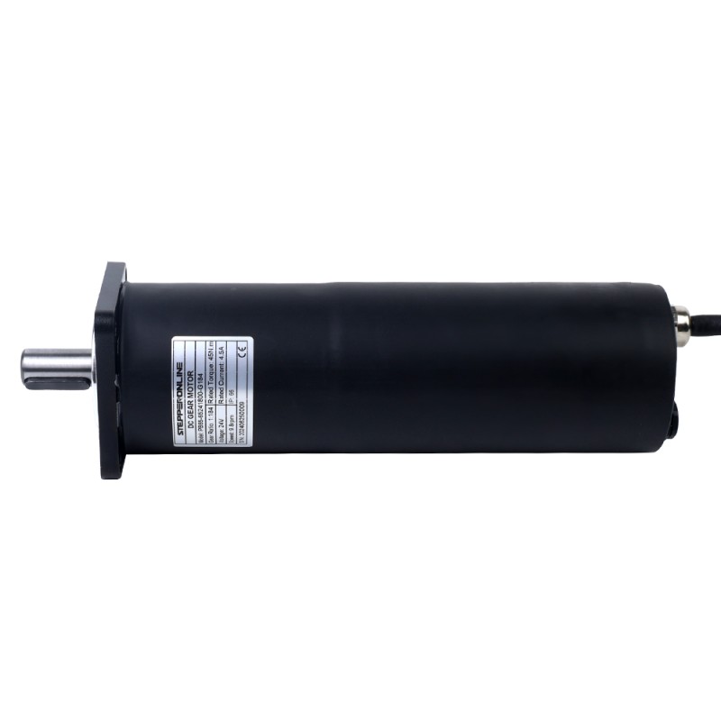 Geborstelde 24V DC reductiemotor 45Nm(6372.52oz.in) 9,8RPM met 184:1 planetaire versnellingsbak IP66 155°C [311°F] - PB65-65241800-G184 | StepperOnline