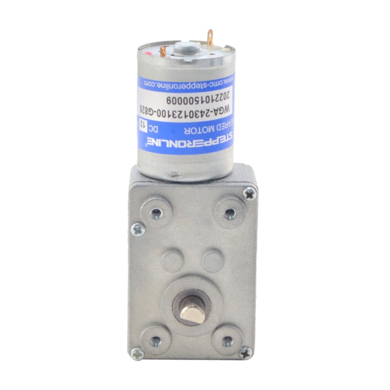 Geborstelde 12V DC motorreductor 3Kg.cm/3RPM met 828:1 wormwielkast