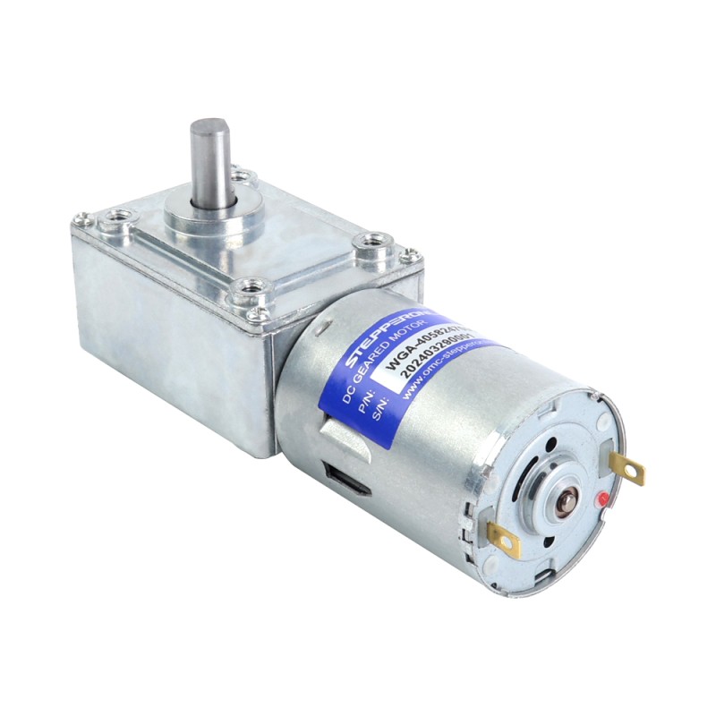 Geborstelde 24V DC motorreductor 30Kg.cm/12RPM met 422:1 wormwielkast - WGA-4058247000-G422 | StepperOnline