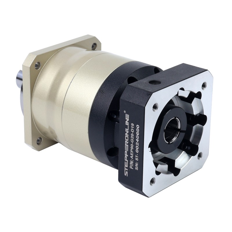 AEP-serie 90mm 20:1 spiraalvormige planetaire versnellingsbak speling 7arcmin voor servomotoren IP65 - AEP90-G20-D19 | StepperOnline AEP-serie 90mm 20:1 spiraalvormige planetaire versnellingsbak speling 7arcmin voor servomotoren IP65 - AEP90-G20-D19 | StepperOnline