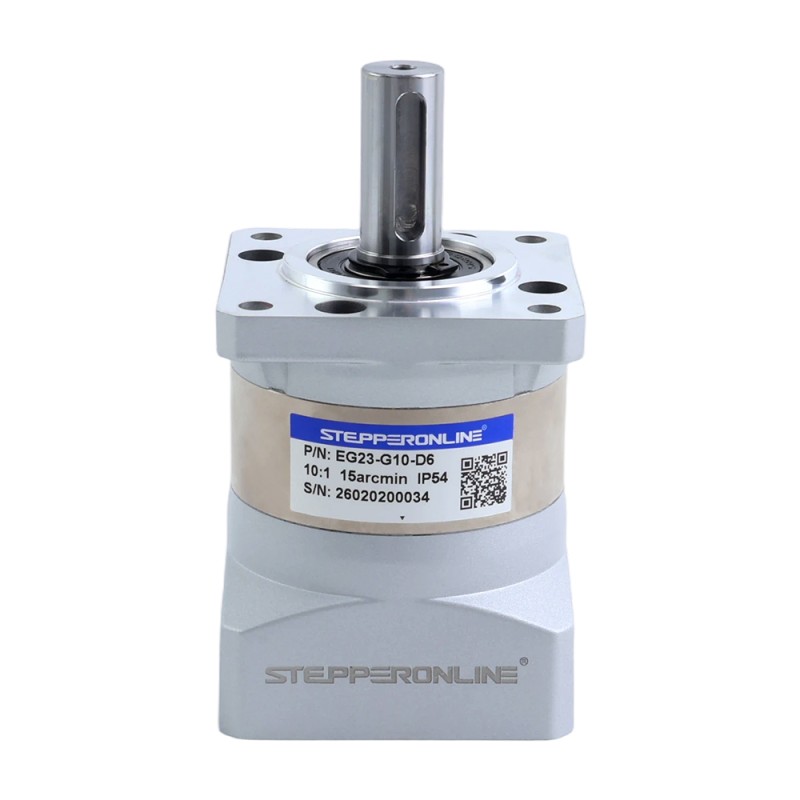 EG-serie planetaire versnellingsbak overbrengingsverhouding 10:1 speling 15arc-min voor 6,35 mm as Nema 23 stappenmotor