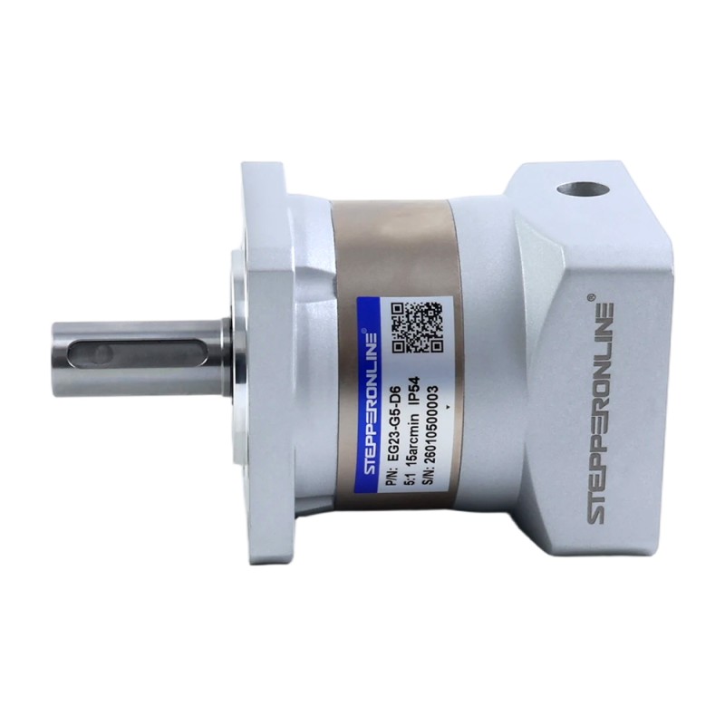 EG-serie planetaire versnellingsbak overbrengingsverhouding 5:1 speling 15arc-min voor 6,35 mm as Nema 23 stappenmotor