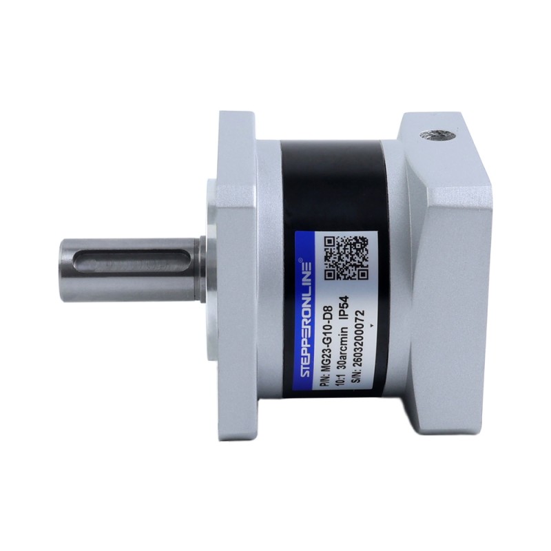 MG-serie planetaire versnellingsbak overbrengingsverhouding 10:1 speling 30arc-min voor 8mm as Nema 23 stappenmotor