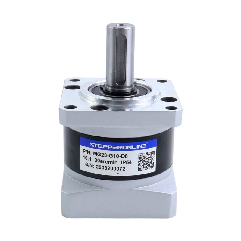 MG-serie planetaire versnellingsbak overbrengingsverhouding 10:1 speling 30arc-min voor 8mm as Nema 23 stappenmotor