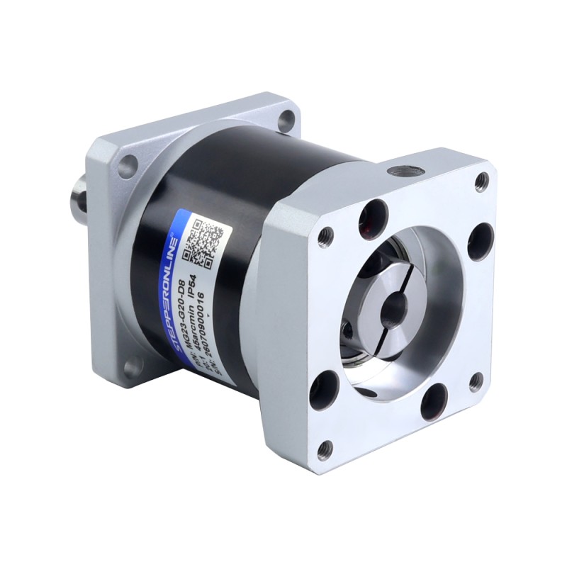 MG-serie planetaire Tandwielkast overbrengingsverhouding 20:1 speling 45arc-min voor 8mm as Nema 23 stappenmotor - MG23-G20-D8 | StepperOnline