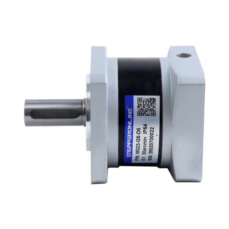 MG-serie planetaire versnellingsbak overbrengingsverhouding 5:1 speling 30arc-min voor 8mm as Nema 23 stappenmotor