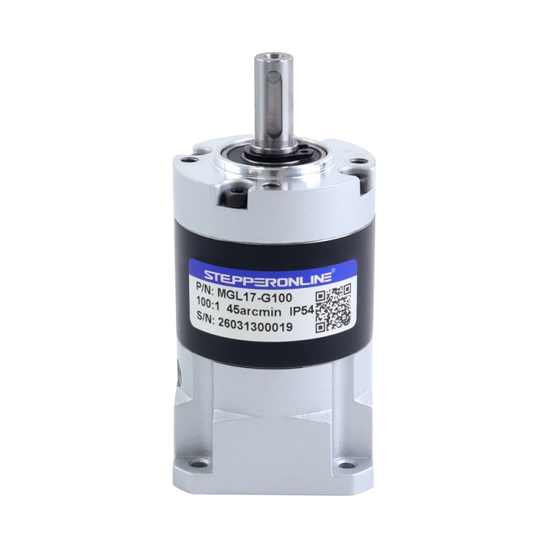 MGL-serie planetaire tandwielkast overbrengingsverhouding 100:1 speling 45arc-min voor 5mm as standaard Nema 17 stappenmotor - MGL17-G100 | StepperOnline