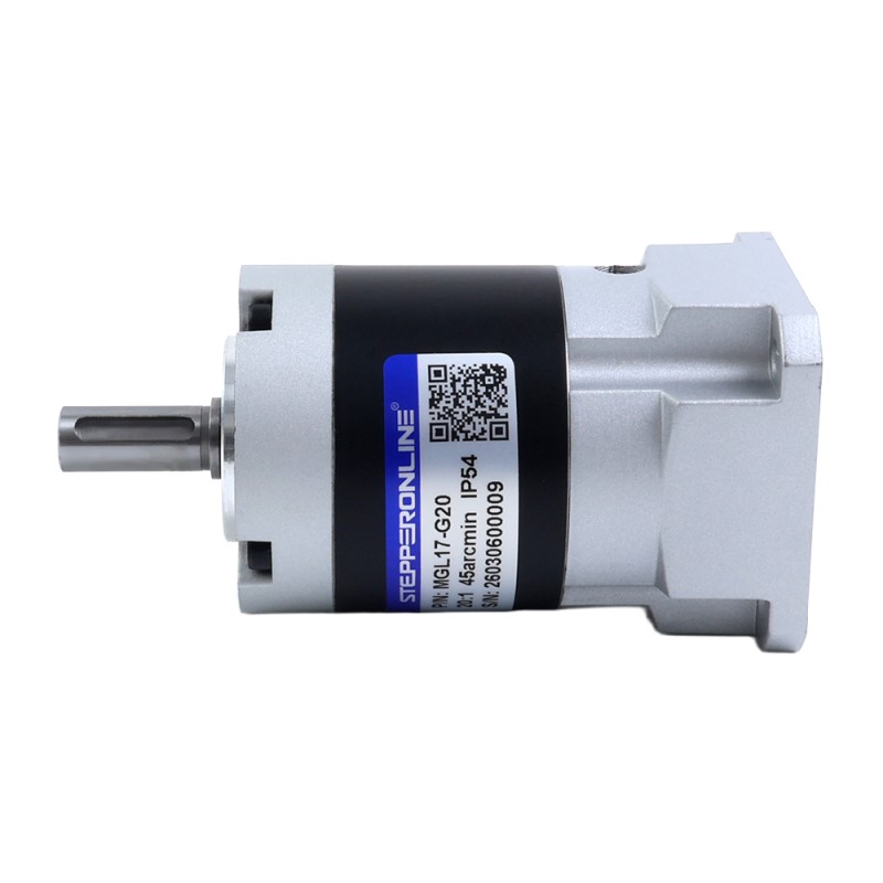 MGL-serie planetaire tandwielkast overbrengingsverhouding 20:1 speling 45arc-min voor 5mm as standaard Nema 17 stappenmotor - MGL17-G20 | StepperOnline