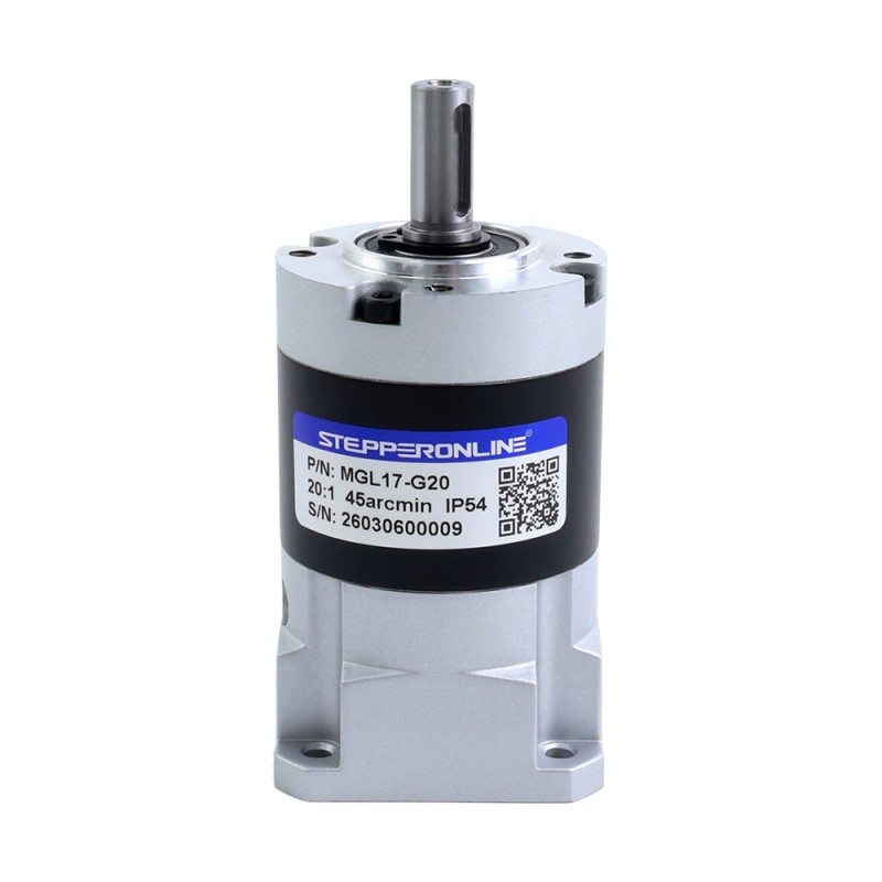 MGL-serie planetaire tandwielkast overbrengingsverhouding 20:1 speling 45arc-min voor 5mm as standaard Nema 17 stappenmotor - MGL17-G20 | StepperOnline