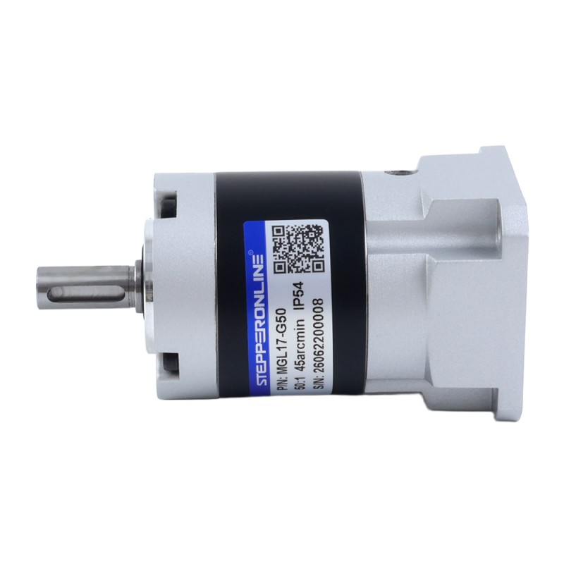 MGL-serie planetaire tandwielkast overbrengingsverhouding 50:1 speling 45arc-min voor 5mm as standaard Nema 17 stappenmotor - MGL17-G50 | StepperOnline