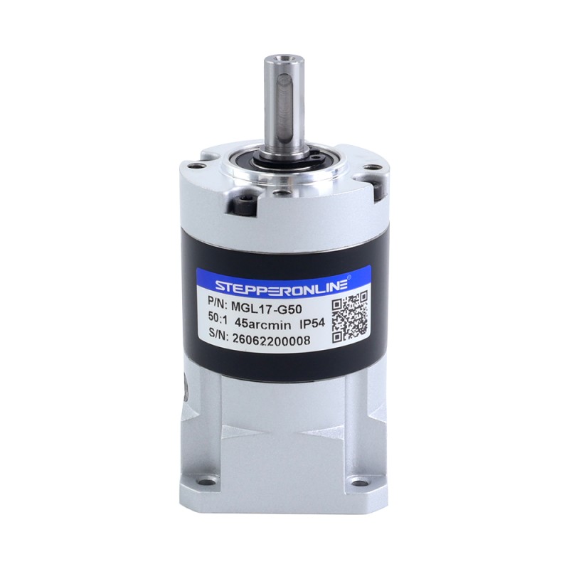 MGL-serie planetaire tandwielkast overbrengingsverhouding 50:1 speling 45arc-min voor 5mm as standaard Nema 17 stappenmotor - MGL17-G50 | StepperOnline