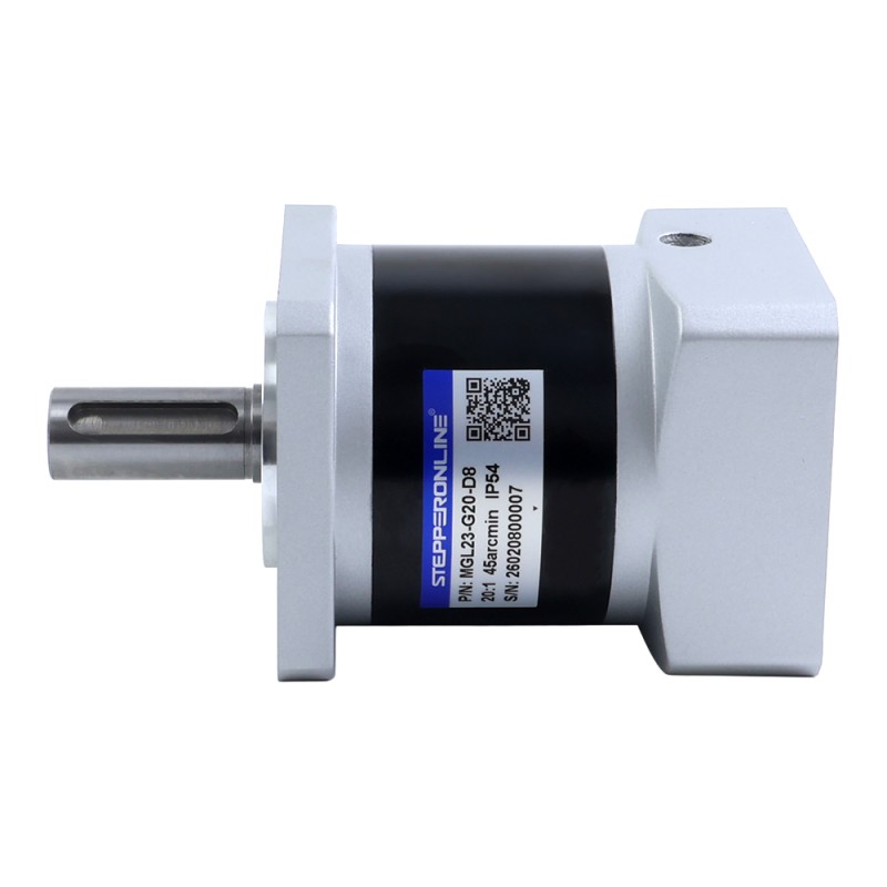 MGL-serie planetaire tandwielkast overbrengingsverhouding 20:1 speling 45arc-min voor 8mm as standaard Nema 23 stappenmotor - MGL23-G20-D8 | StepperOnline