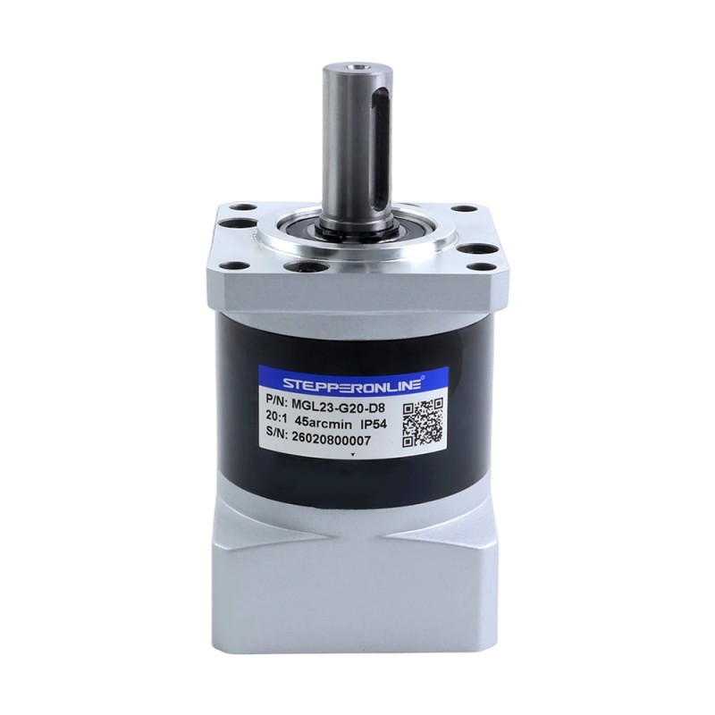 MGL-serie planetaire tandwielkast overbrengingsverhouding 20:1 speling 45arc-min voor 8mm as standaard Nema 23 stappenmotor - MGL23-G20-D8 | StepperOnline