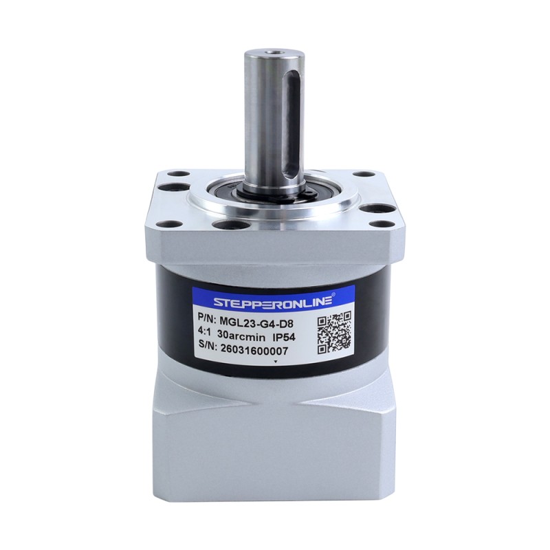 MGL-serie planetaire tandwielkast overbrengingsverhouding 4:1 speling 30arc-min voor 8mm as standaard Nema 23 stappenmotor - MGL23-G4-D8 | StepperOnline