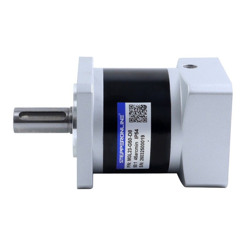 MGL-serie planetaire tandwielkast overbrengingsverhouding 50:1 speling 45arc-min voor 8mm as standaard Nema 23 stappenmotor - MGL23-G50-D8 | StepperOnline