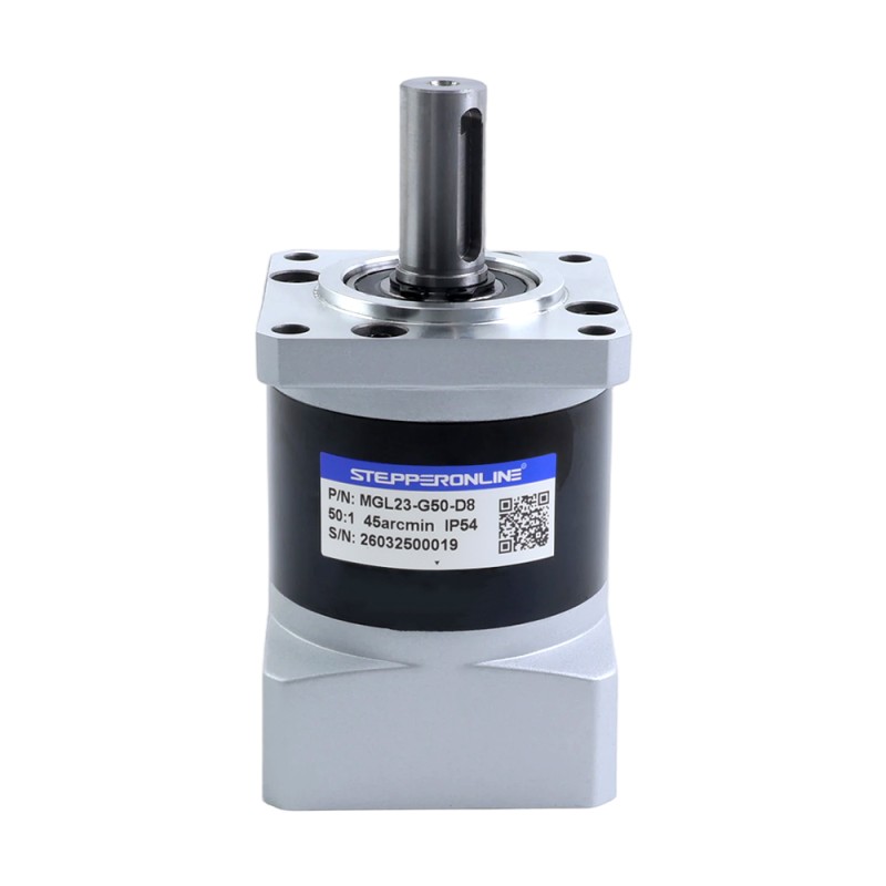 MGL-serie planetaire tandwielkast overbrengingsverhouding 50:1 speling 45arc-min voor 8mm as standaard Nema 23 stappenmotor - MGL23-G50-D8 | StepperOnline