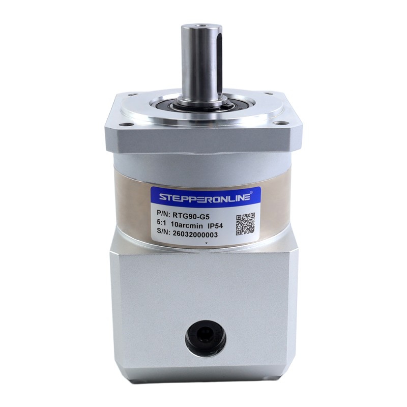 RTG-serie 90mm 5:1 haakse planetaire versnellingsbakspeling 10arc-min voor servomotoren - RTG90-G5 | StepperOnline RTG-serie 90mm 5:1 haakse planetaire versnellingsbakspeling 10arc-min voor servomotoren - RTG90-G5 | StepperOnline