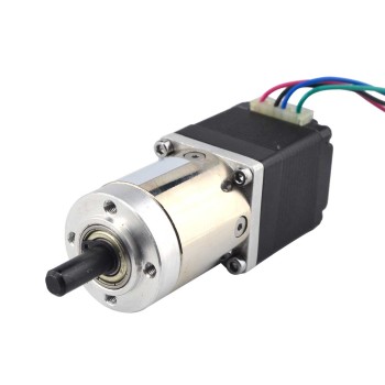 Nema 11 Stepper L=31mm met achteras & schroefgat Tandwielkastverhouding 27:1