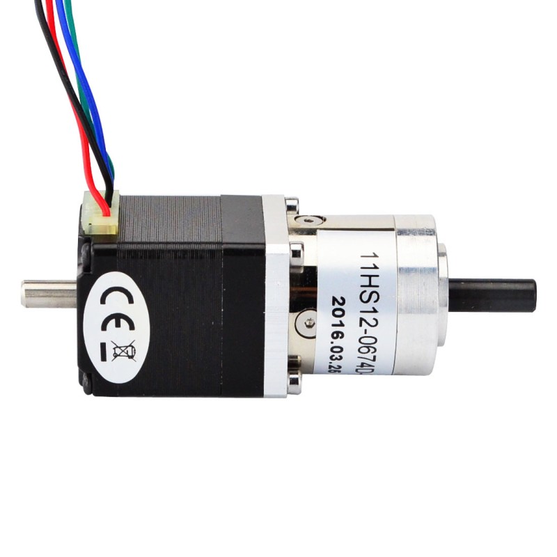 Nema 11 Stepper L=31mm met achteras & overbrengingsverhouding 5:1 planetaire tandwielkast