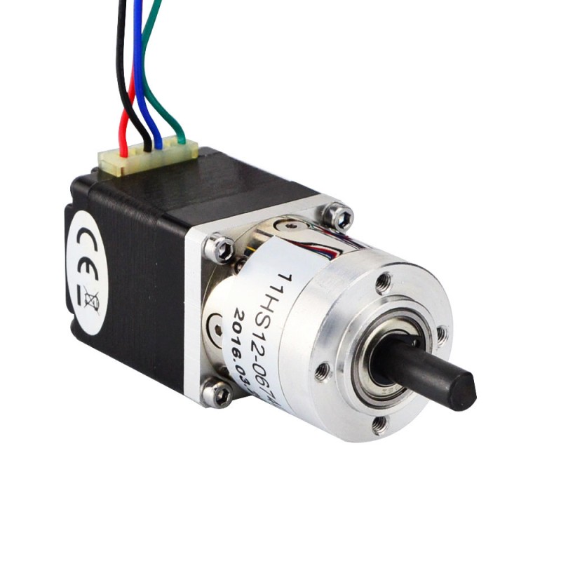Nema 11 Stepper L=31mm met achteras & overbrengingsverhouding 5:1 planetaire tandwielkast