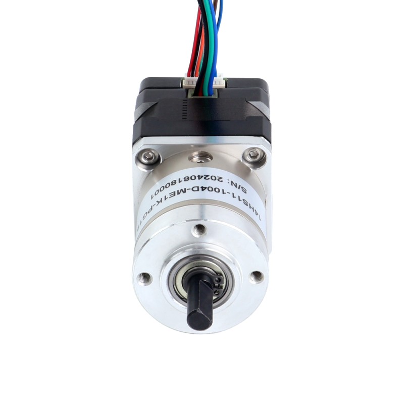 Nema 14 stappenmotor met planetaire versnellingsbak, overbrengingsverhouding 19:1 en magnetische encoder 1000PPR (4000CPR) - 14HS11-1004D-ME1K-PG19 | StepperOnline