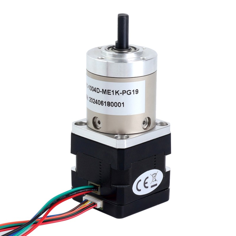 Nema 14 stappenmotor met planetaire versnellingsbak, overbrengingsverhouding 19:1 en magnetische encoder 1000PPR (4000CPR) - 14HS11-1004D-ME1K-PG19 | StepperOnline