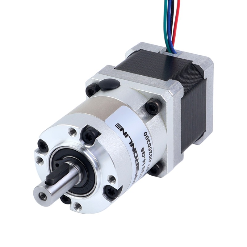 Nema 14 stappenmotor bipolair L=34mm met planetaire versnellingsbak EG-serie overbrengingsverhouding 5:1 - 14HS13-1004S-EGS5 | StepperOnline