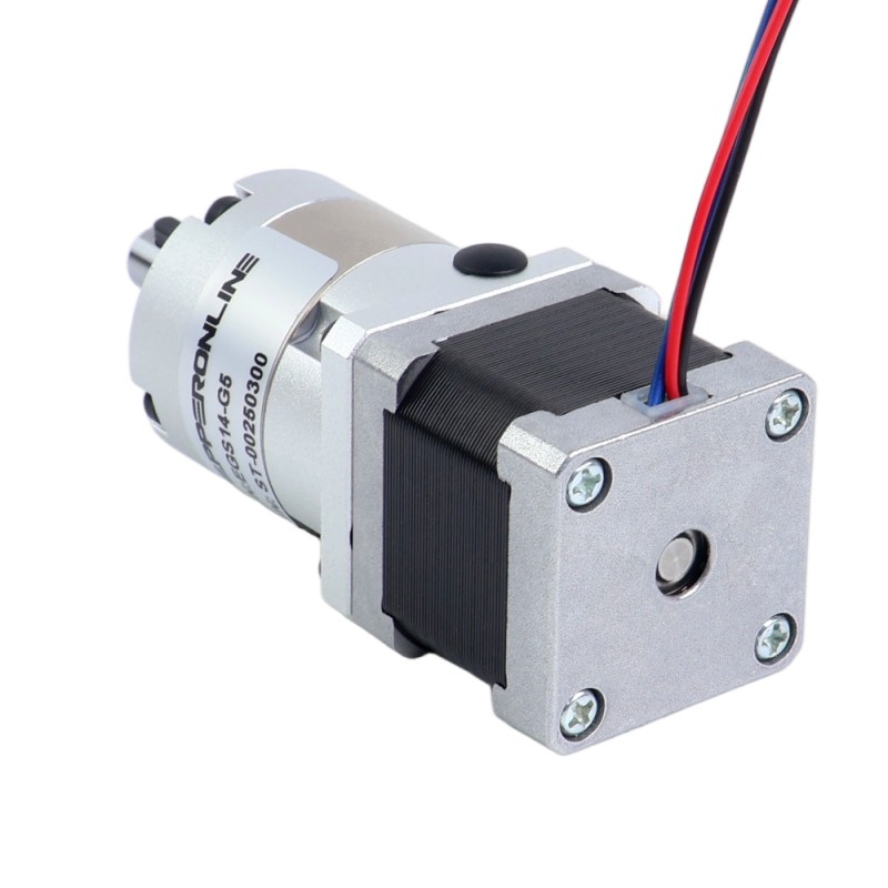 Nema 14 stappenmotor bipolair L=34mm met planetaire versnellingsbak EG-serie overbrengingsverhouding 5:1 - 14HS13-1004S-EGS5 | StepperOnline