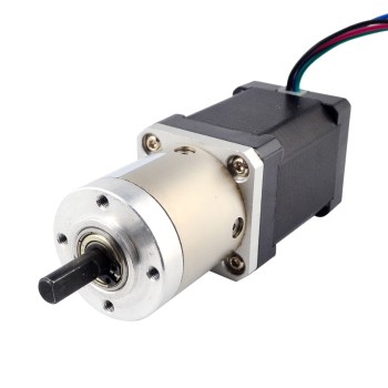 Nema 14 Stepper L=52mm met Achteras & Schroefgat & Overbrengingsverhouding 14:1 Tandwielkast