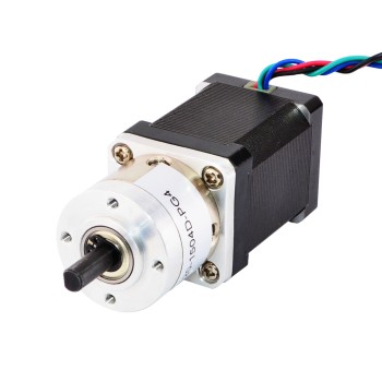 Nema 14 Stepper L=52mm met achteras & tandwielverhouding 4:1 planetaire tandwielkast