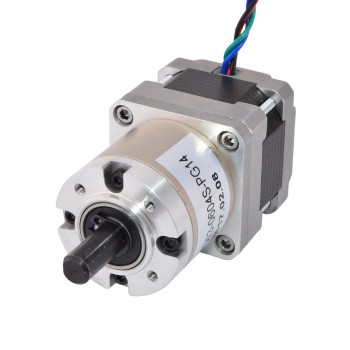Nema 16 stappenmotor bipolair L=34mm met tandwielverhouding 14:1 planetaire tandwielkast