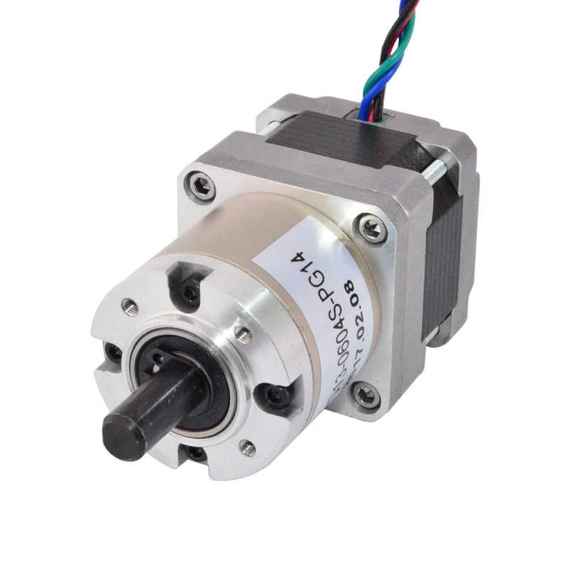 Nema 16 stappenmotor bipolair L=33mm met tandwielverhouding 14:1 planetaire tandwielkast
