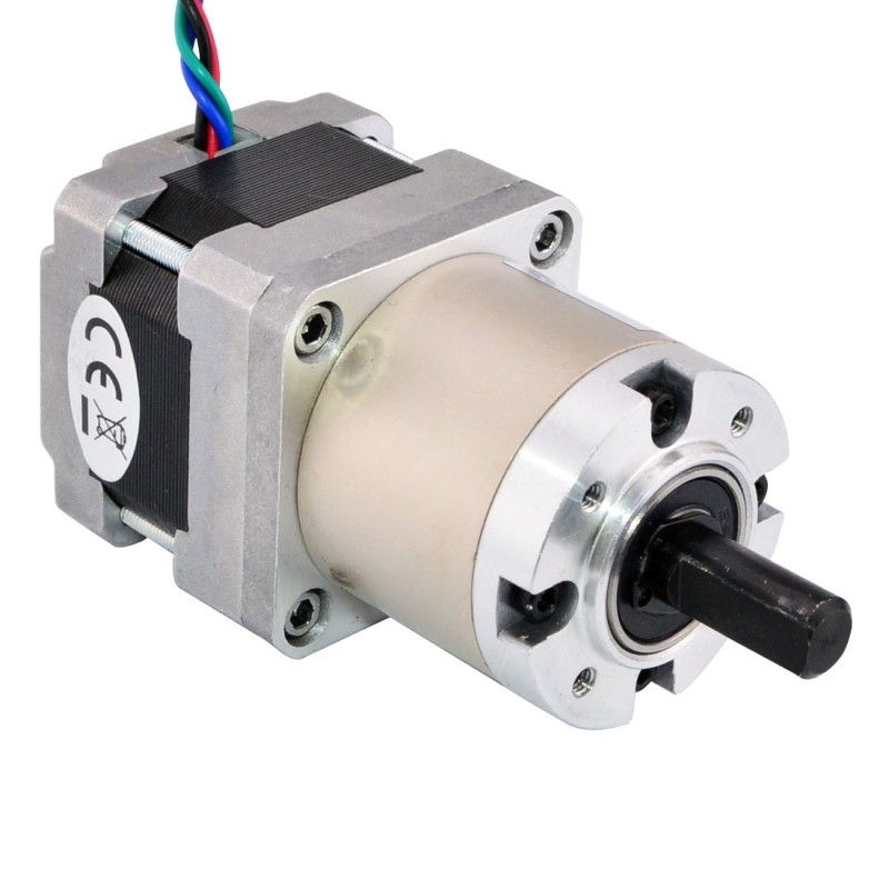 Nema 16 stappenmotor bipolair L=33mm met tandwielverhouding 14:1 planetaire tandwielkast