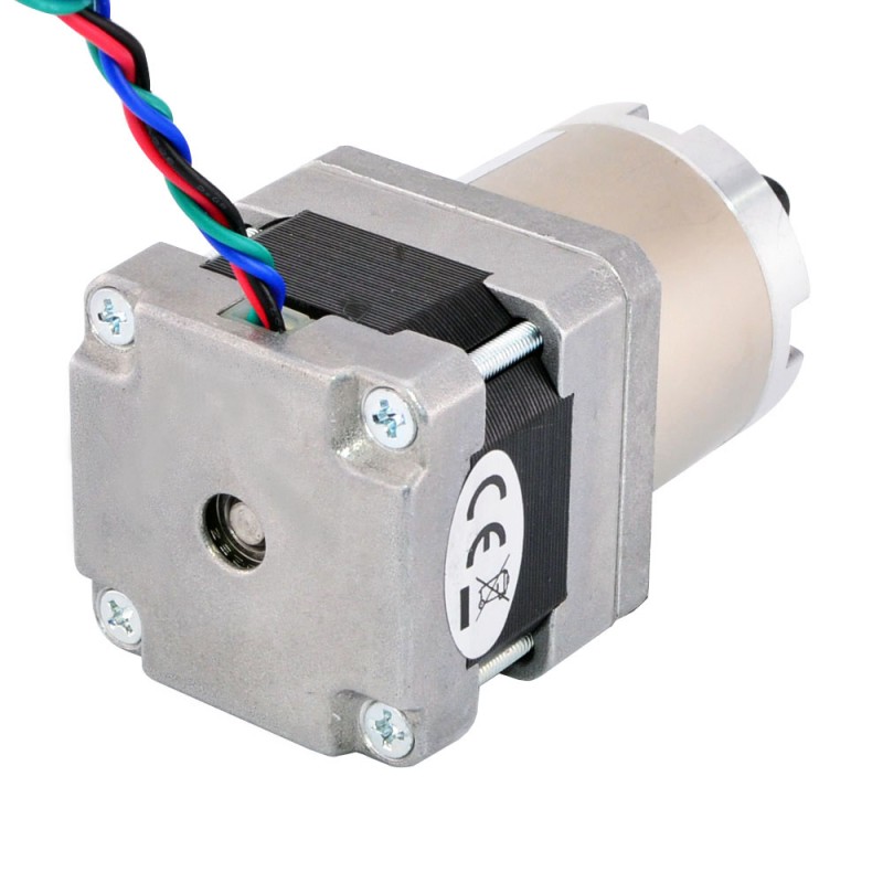 Nema 16 stappenmotor bipolair L=33mm met tandwielverhouding 14:1 planetaire tandwielkast