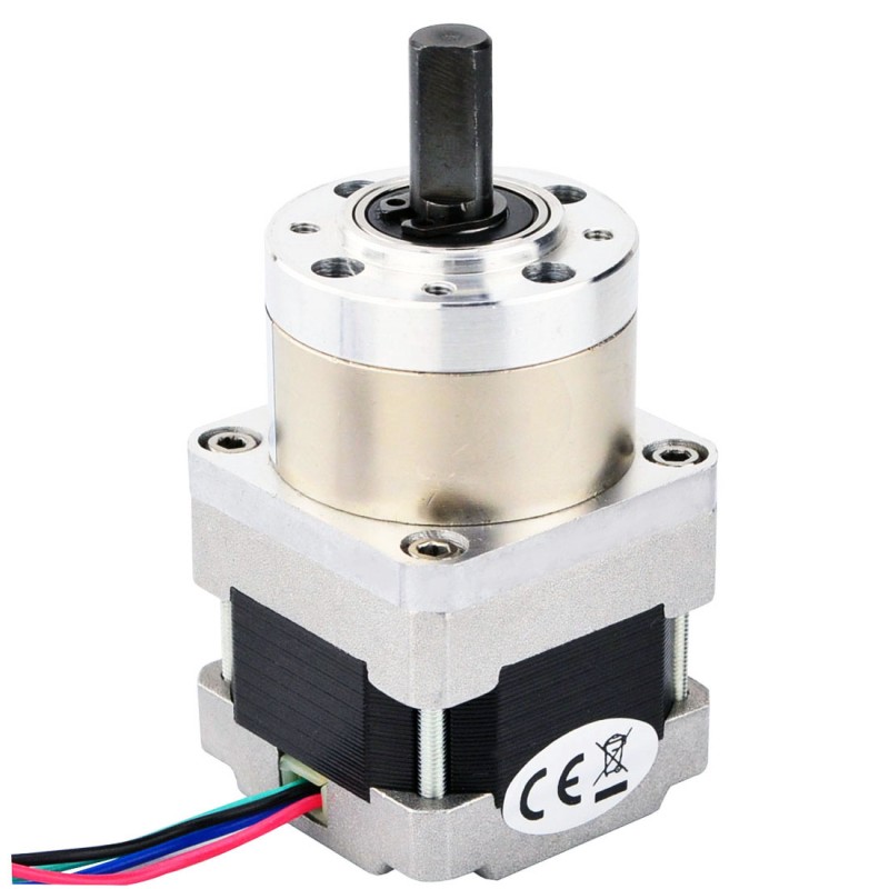Nema 16 stappenmotor bipolair L=33mm met tandwielverhouding 5:1 planetaire tandwielkast