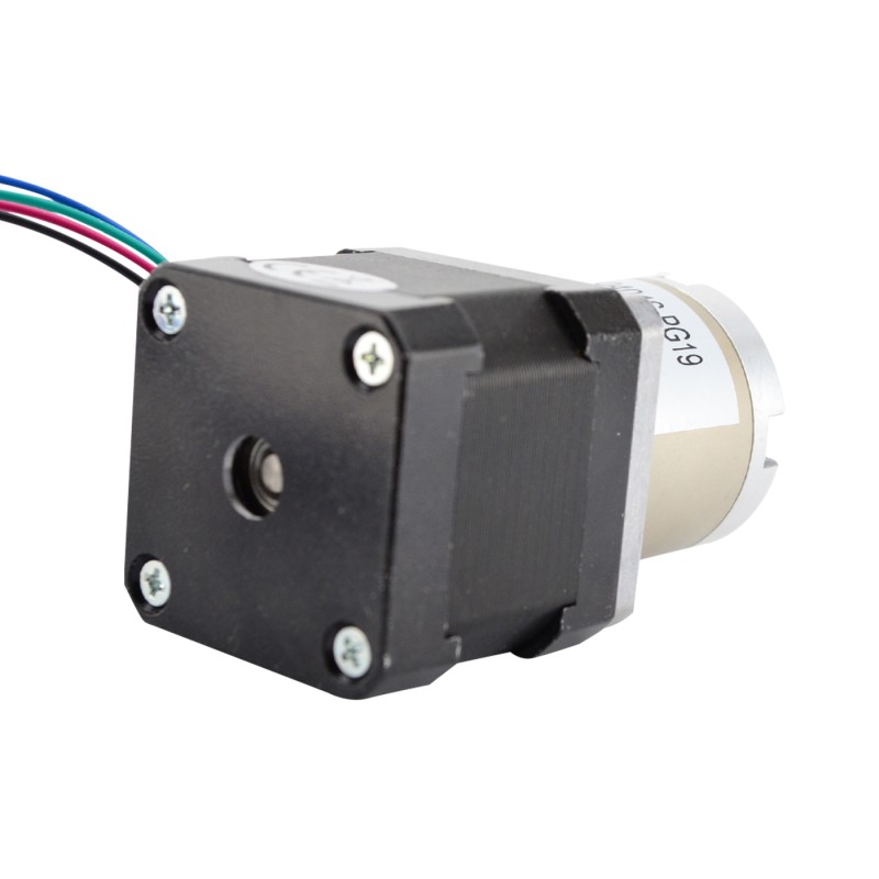 Nema 17 stappenmotor bipolair L=39mm w/overbrengingsverhouding 19:1 planetaire tandwielkast