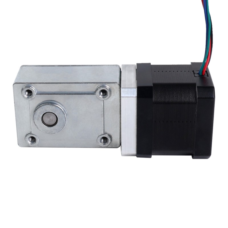 Nema 17 stappenmotor L=39mm 1,68A overbrengingsverhouding 40:1 vierkante wormwielkast - 17HS15-1684S-WG40 | StepperOnline