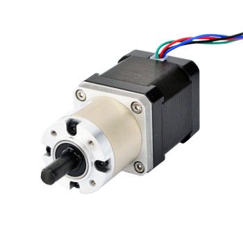 Nema 17 stappenmotor bipolair L=48mm met tandwielverhouding 14:1 planetaire tandwielkast