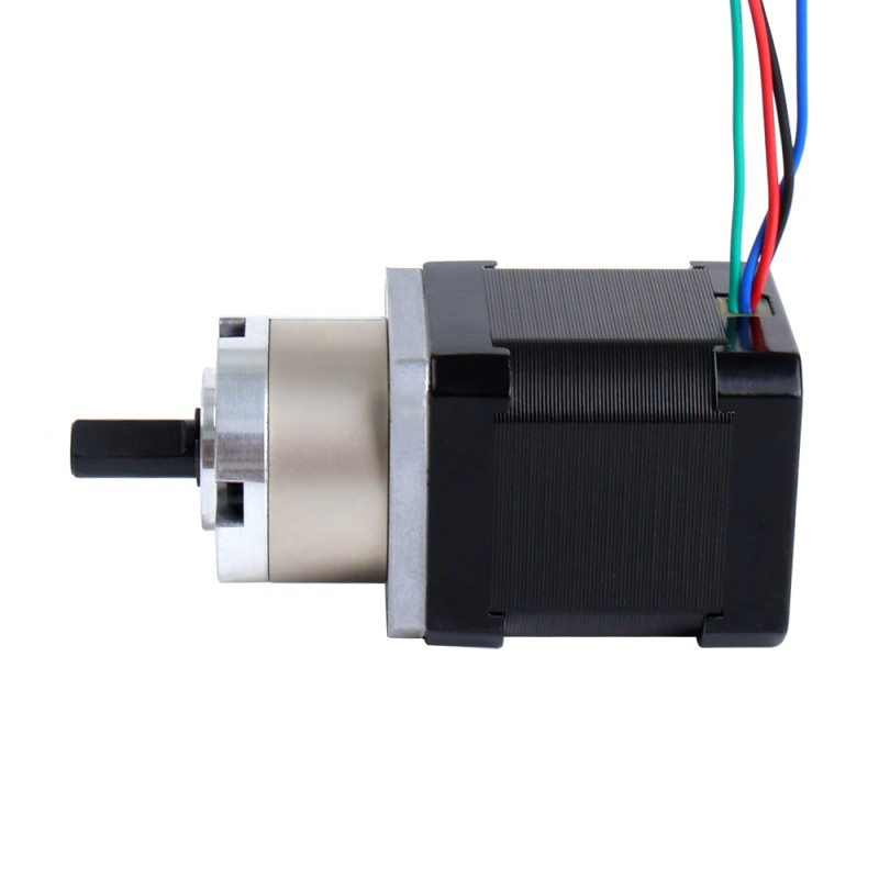 Nema 17 stappenmotor bipolair L=48mm w/versnelling 5:1 planetaire tandwielkast