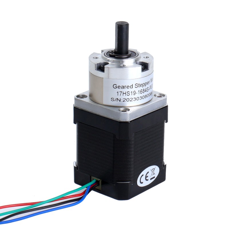 Nema 17 stappenmotor bipolair L=48mm w/versnelling 5:1 planetaire tandwielkast
