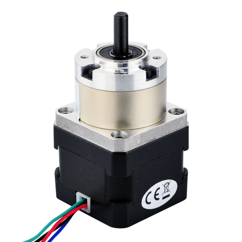 Nema 17 stappenmotor bipolair L=33mm w/versnelling 5:1 planetaire tandwielkast