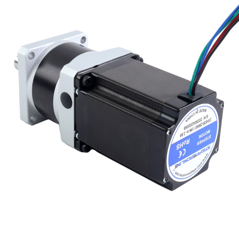 Nema 23 stappenmotor L=76.5mm overbrengingsverhouding 4:1 MG serie planetaire Tandwielkast - 23HS30-2904S-MG4 | StepperOnline