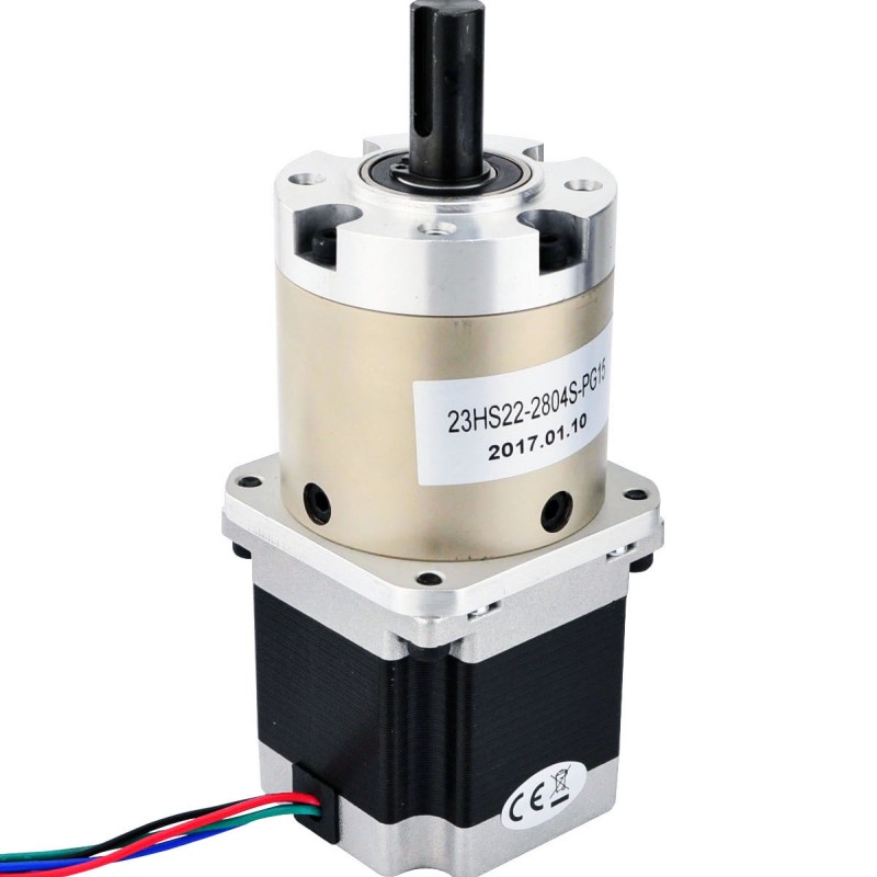 Nema 23 stappenmotor bipolair L=56mm w/versnelling 15:1 planetaire tandwielkast
