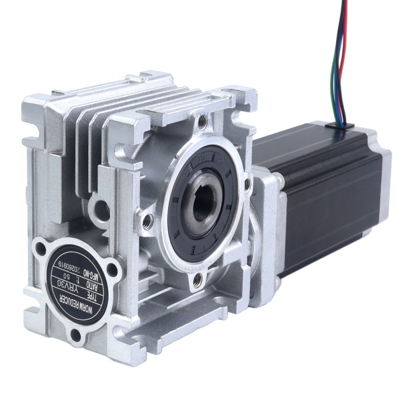 Nema 23 stappenmotor 113mm overbrengingsverhouding 50: 1 Wormwiel Tandwielkast YRV30 Wormwiel Speed Reducer - 23HS45-4204S-YRV30-G50 | StepperOnline Nema 23 stappenmotor 113mm overbrengingsverhouding 50: 1 Wormwiel Tandwielkast YRV30 Wormwiel Speed Reducer - 23HS45-4204S-YRV30-G50 | StepperOnline