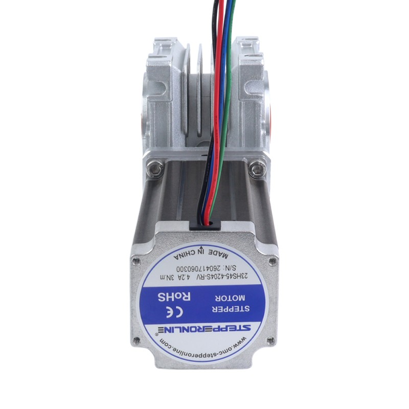 Nema 23 stappenmotor 113mm overbrengingsverhouding 50: 1 Wormwiel Tandwielkast YRV30 Wormwiel Speed Reducer - 23HS45-4204S-YRV30-G50 | StepperOnline Nema 23 stappenmotor 113mm overbrengingsverhouding 50: 1 Wormwiel Tandwielkast YRV30 Wormwiel Speed Reducer - 23HS45-4204S-YRV30-G50 | StepperOnline