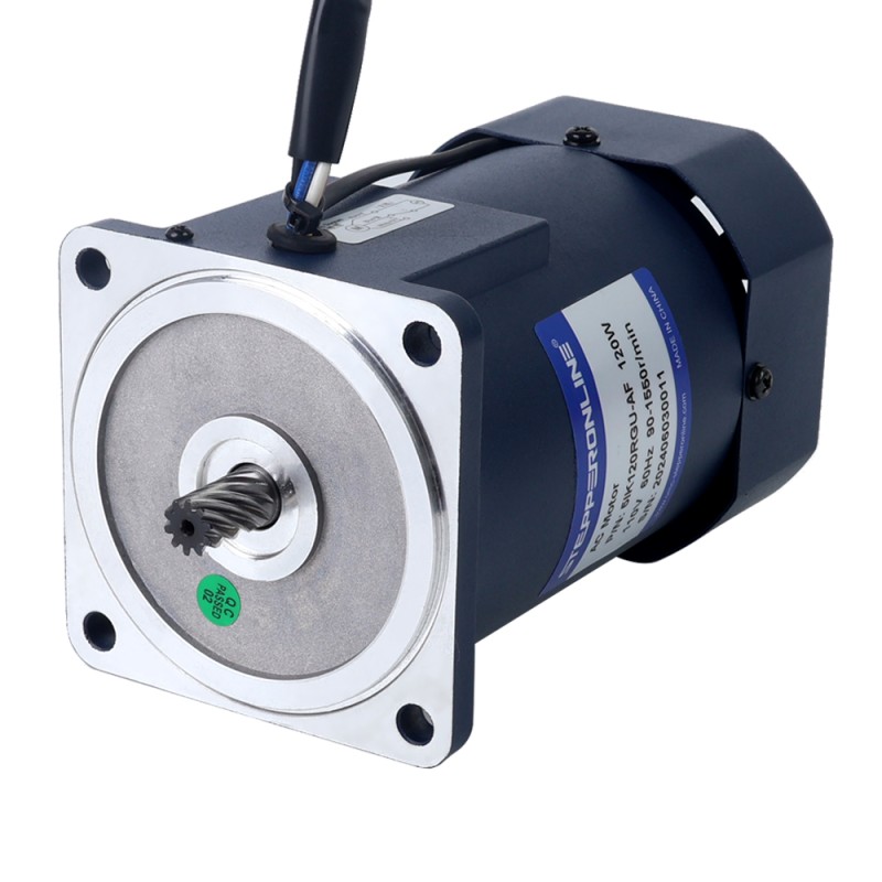120W 110VAC 60Hz 1,8-31RPM 28,00Nm(3965,08oz.in) Flens 90mm Haakse versnellingsbak Eenfasige AC-motor met variabele snelheid - 5IK120RGU-AF/5GU50RC | StepperOnline