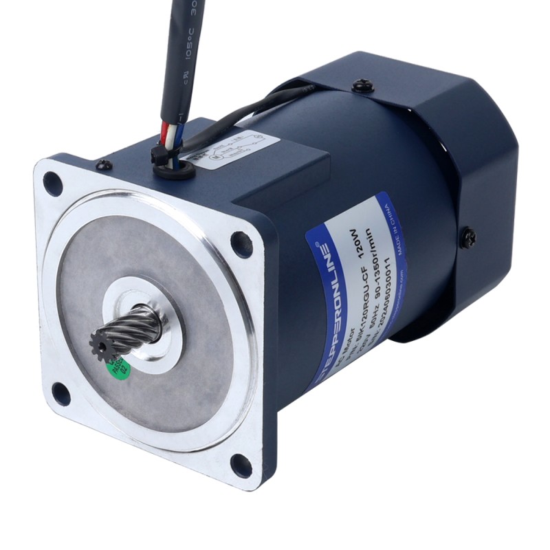 120W 220VAC 50Hz 4,5-67,5RPM 12,00Nm(1699,32oz.in) Flens 90mm Haakse versnellingsbak Eenfasige AC-motor met variabele snelheid - 5IK120RGU-CF/5GU20RC | StepperOnline