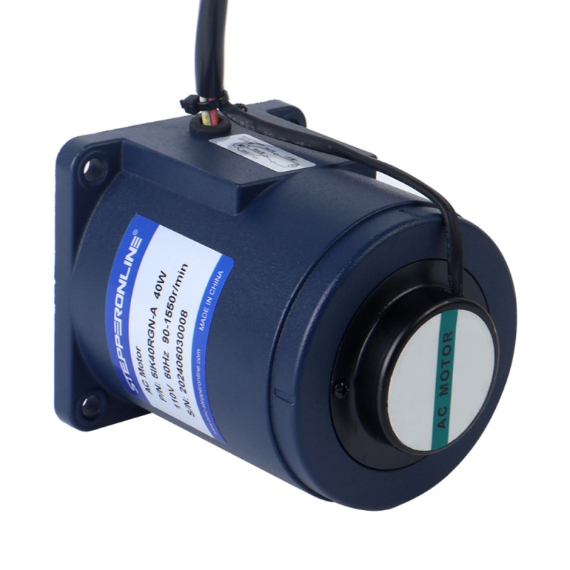 40W 110VAC 60Hz 4,5-77,5RPM 3,38Nm(478,65oz.in) Flens 90mm Spur-versnellingsbak Eenfasige AC-motor met variabele snelheid - 5IK40RGN-A/5GN20K | StepperOnline